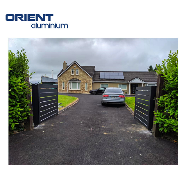 Custom Swing Driveway Aluminium Gates Battant Privacy Courtyard Security Automatic Aluminum Sliding Gates