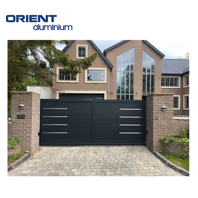 Custom Swing Driveway Aluminium Gates Battant Privacy Courtyard Security Automatic Aluminum Sliding Gates