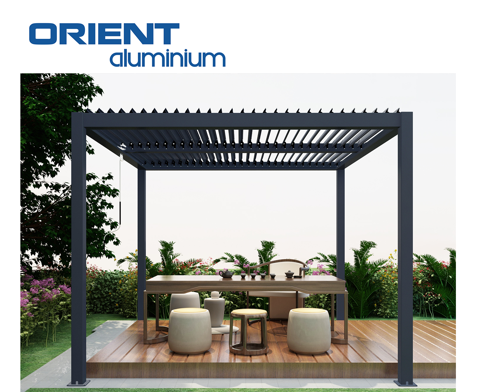 Premium Motorized Retractable Canopy Aluminum Pergola Waterproof Louver Gazebo Garden Patio Cover