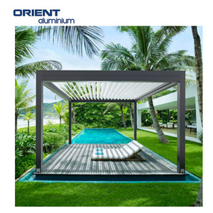 Freestanding Manual Opening Waterproof Louvre Roof Bioclimatic Pergola Aluminum Pergola Patio Roof Gazebo