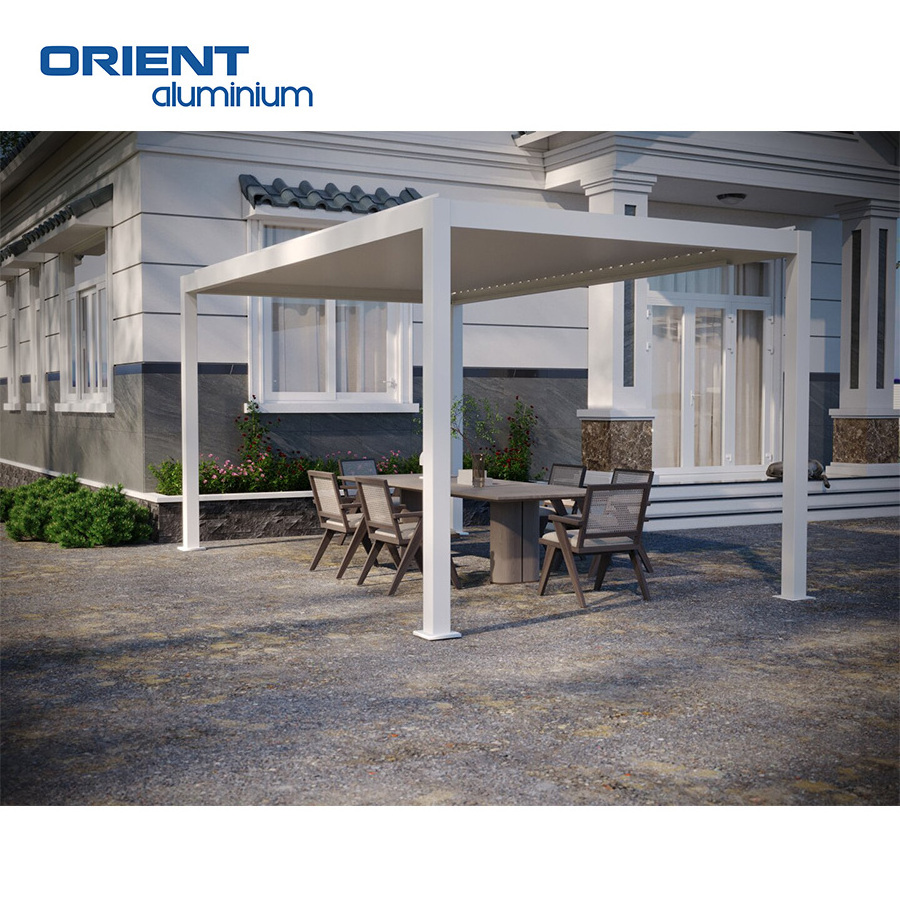 Freestanding Manual Opening Waterproof Louvre Roof Bioclimatic Pergola Aluminum Pergola Patio Roof Gazebo