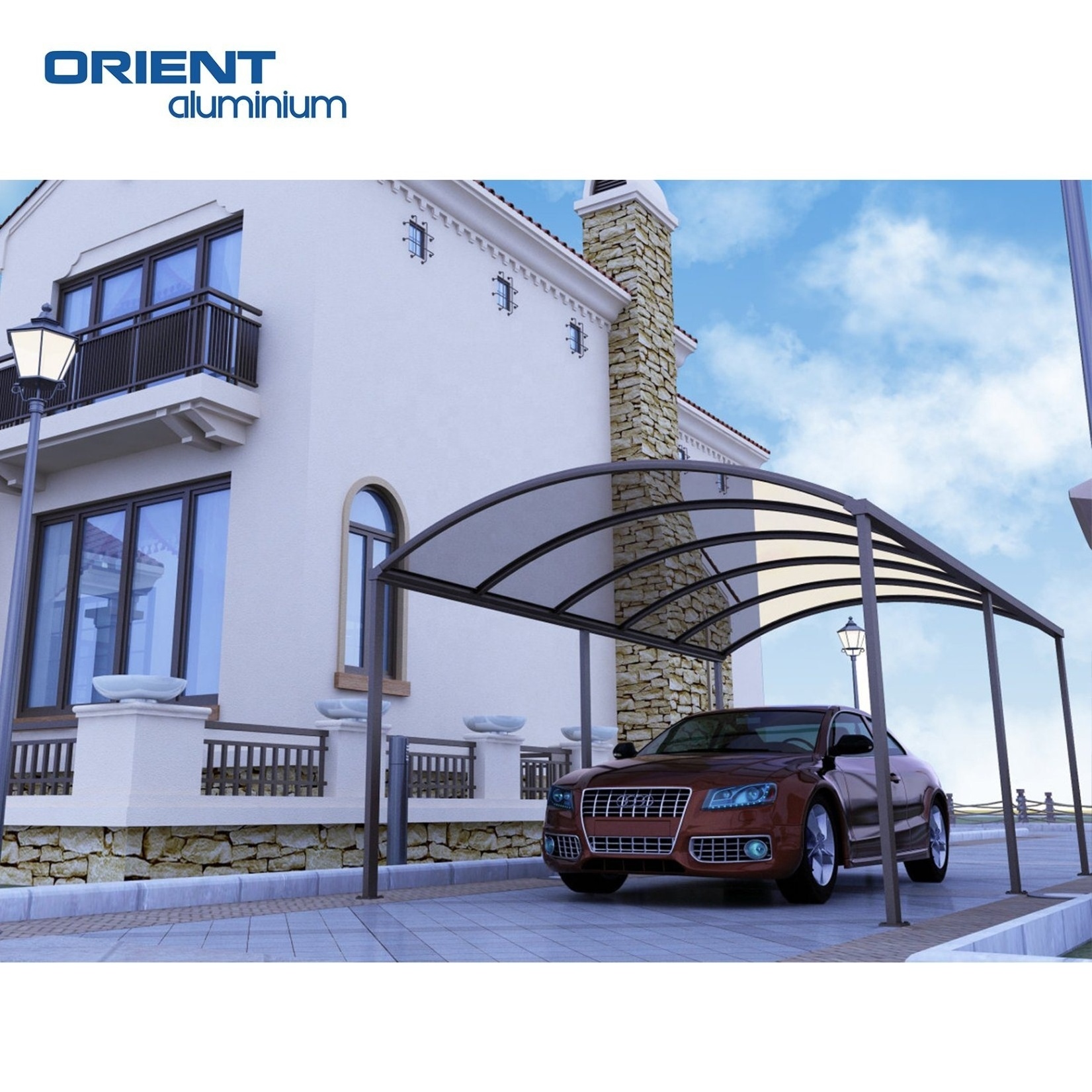 Easily Assembled Polycarbonate Shed Aluminum Pergola Carports for Car Parking Aluminium Free Standing Car Shed