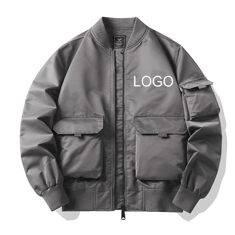 Hot 90's satin male nylon ma-1 baseball plain cargo tapestry oversized men unisex blank wholesale high end premium bomber jacket