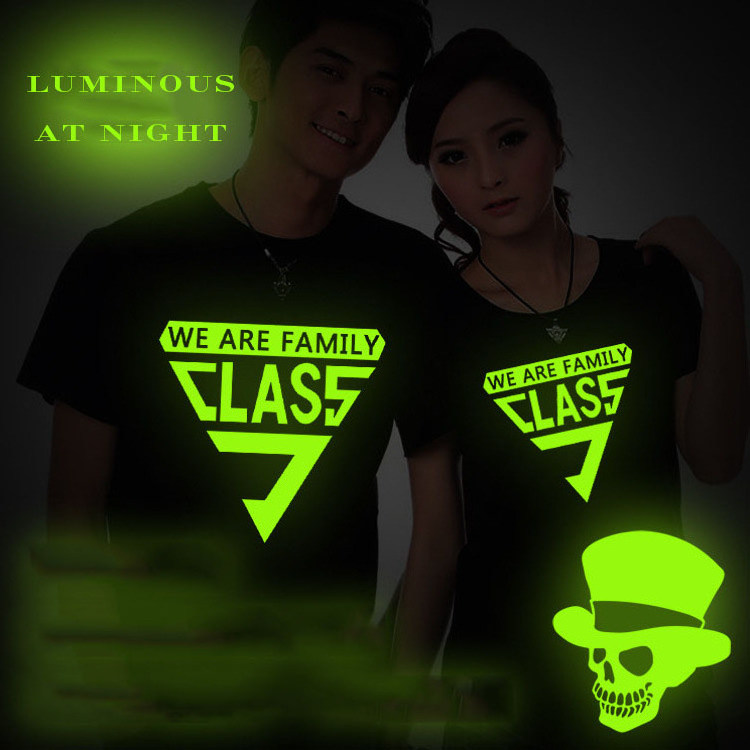 Glow-in-the-dark Running T-shirt Kids Scary Costume Suppliers Wholesale Custom Bar Reflective Laser Advertising Halloween Skull