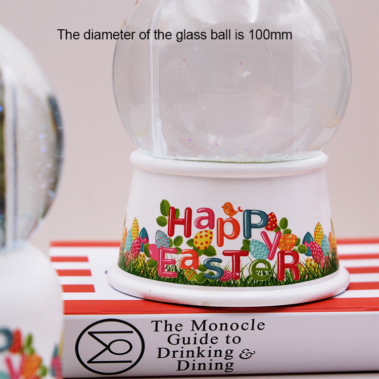 100mm Custom album Easter Home Decoration Music Glass water Balloon Resin decoration Snow Globe artifact