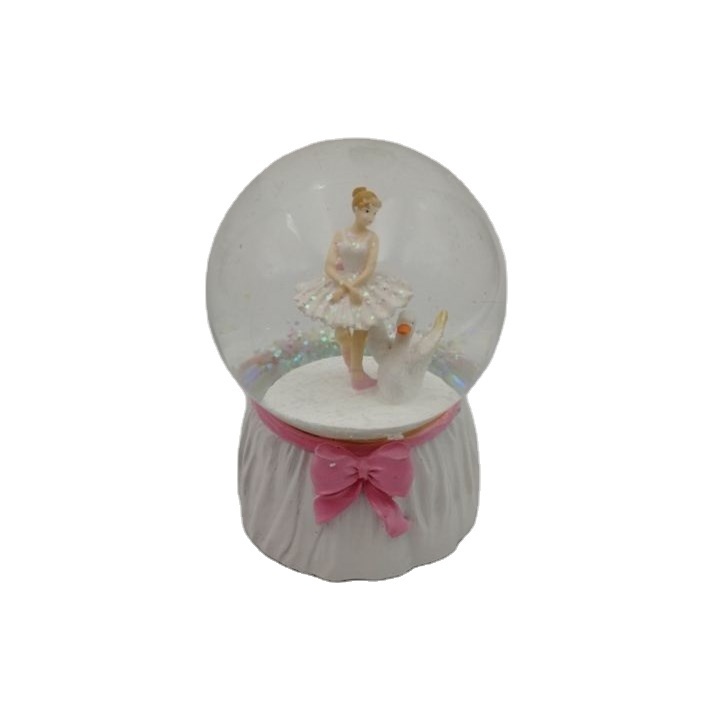 High quality custom resin music snow globe for wedding decoration with polychrome ballet dancing girl