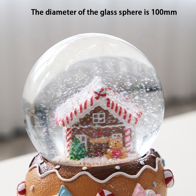 2023 Custom Made  Snow Globe Christmas  Crystal ball  snowglobe The Gingerbread house snow globe  For Holiday Decoration