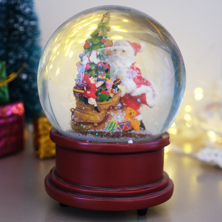 Resin Snow Crystal Ball Music Box Snow Wedding Gift Christmas Resin Snow Globe