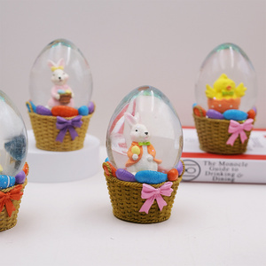 New Arrival Resin Easter Handmade crafts Rabbit Crystal Ball Home decoration Water Snow Globe