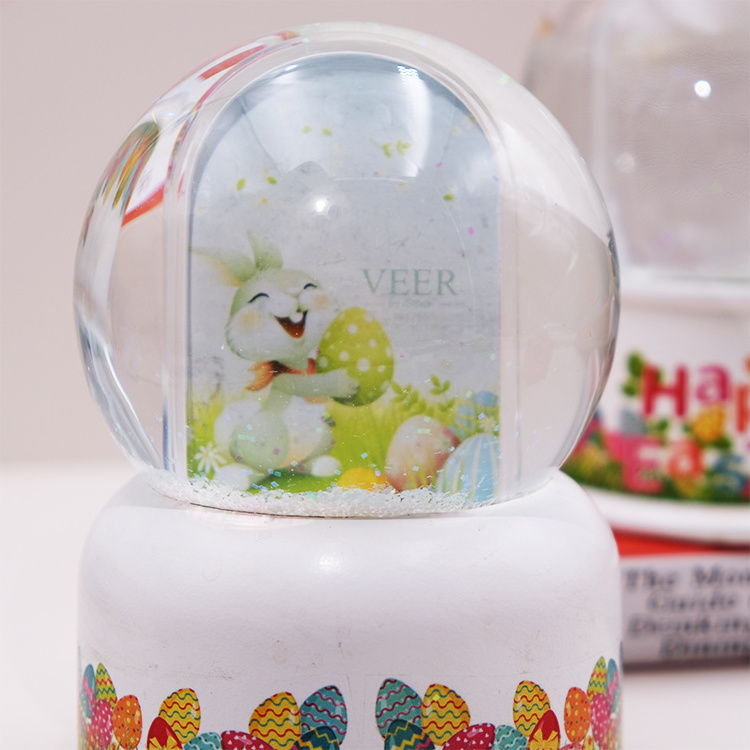 100mm Custom album Easter Home Decoration Music Glass water Balloon Resin decoration Snow Globe artifact