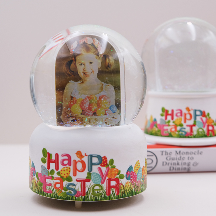 100mm Custom album Easter Home Decoration Music Glass water Balloon Resin decoration Snow Globe artifact