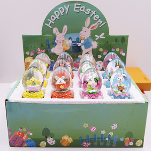 2023 High quality Resin Easter Handmade crafts Rabbit Crystal Ball Home decoration water globe