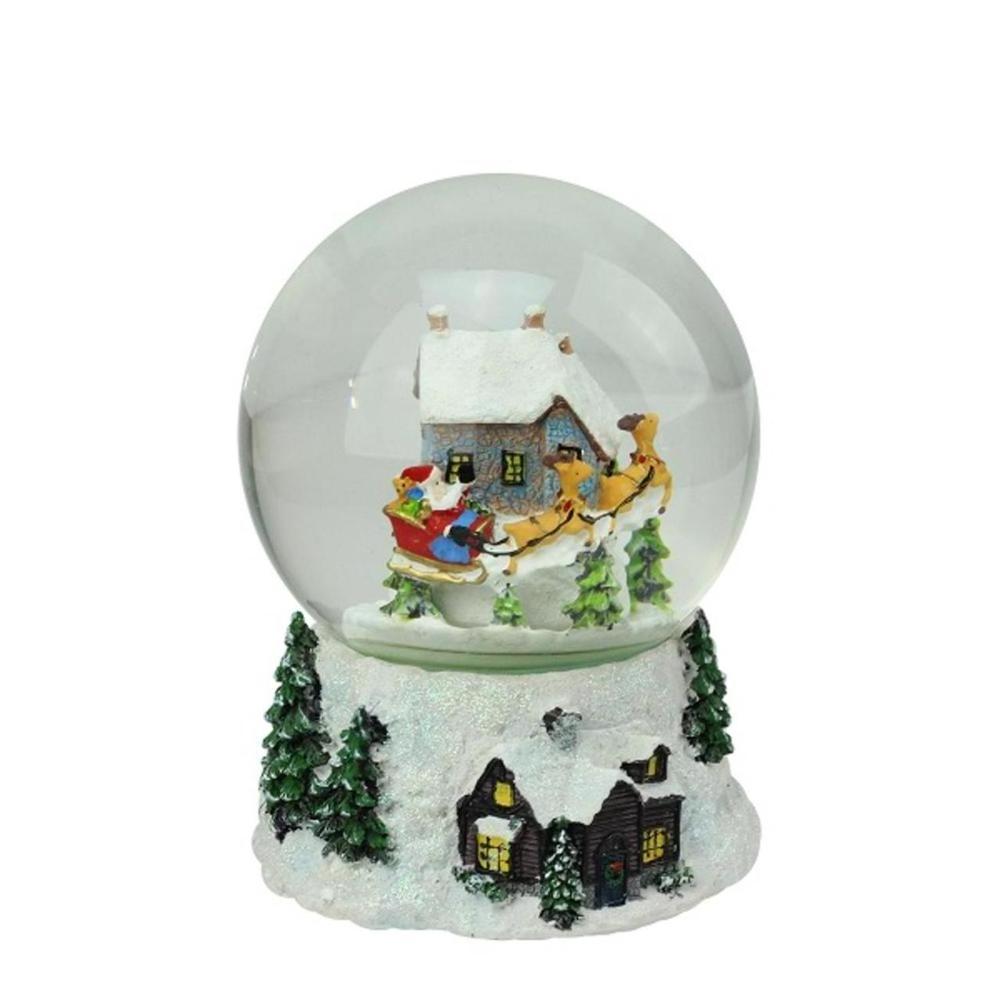 Led Light and Musical and Animated Santa and Reindeer Rotating Christmas Water Globe