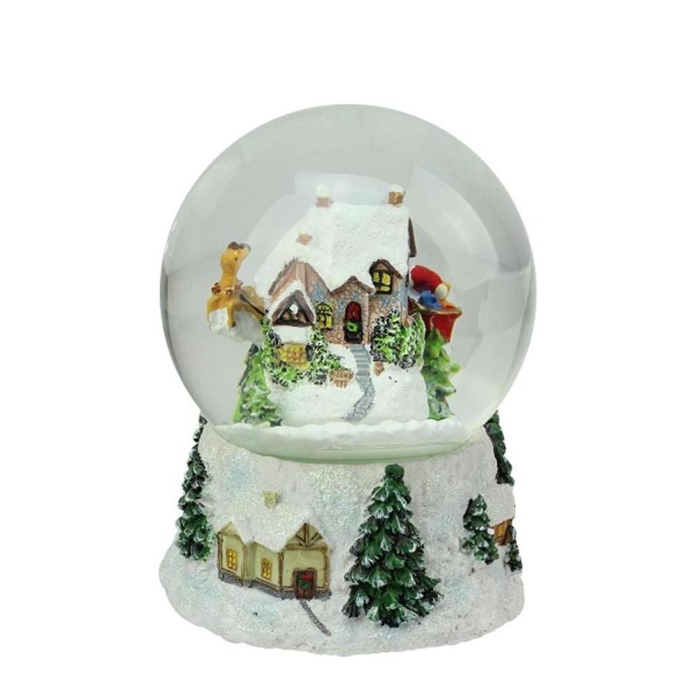 Led Light and Musical and Animated Santa and Reindeer Rotating Christmas Water Globe