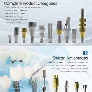 CE approved Dental Implant Abutment Series Surgical Kit Titanium Dental Implant Fixture And Screw And Abutment