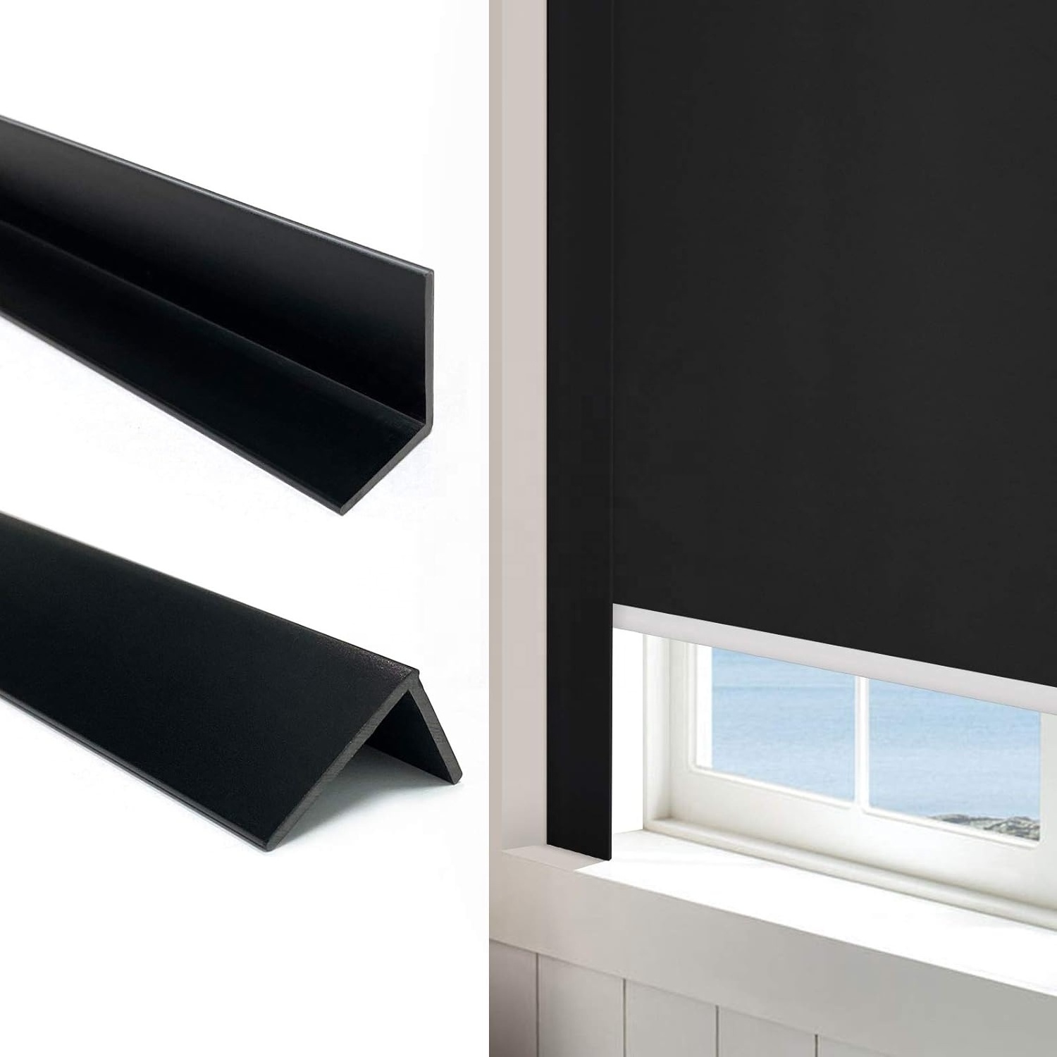 Blackout Light Blockers Side Tracks,PVC Light Gap Blockers for Window Shades Room Darkening Light Blocking Strips  to Blinds