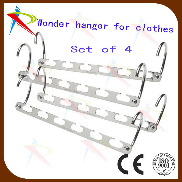 Metal Wonder Hanger Closet Clothes Organizer/Space Saver Storage Chrome set of 8