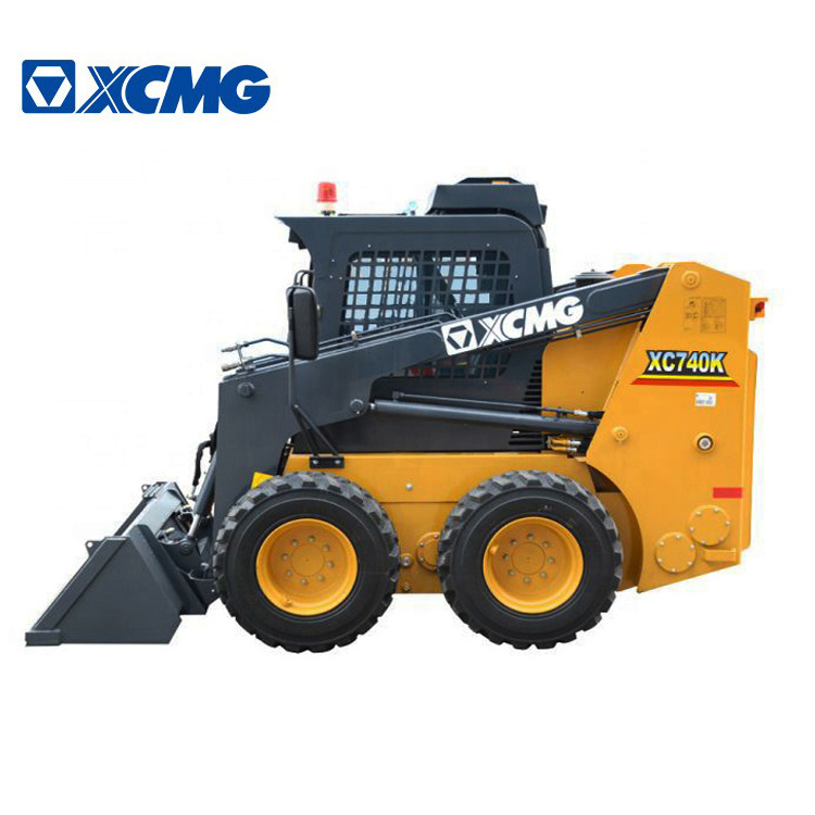 XCMG official XC740K machinery 1 ton mini skid steer wheel loader with snow plow blower