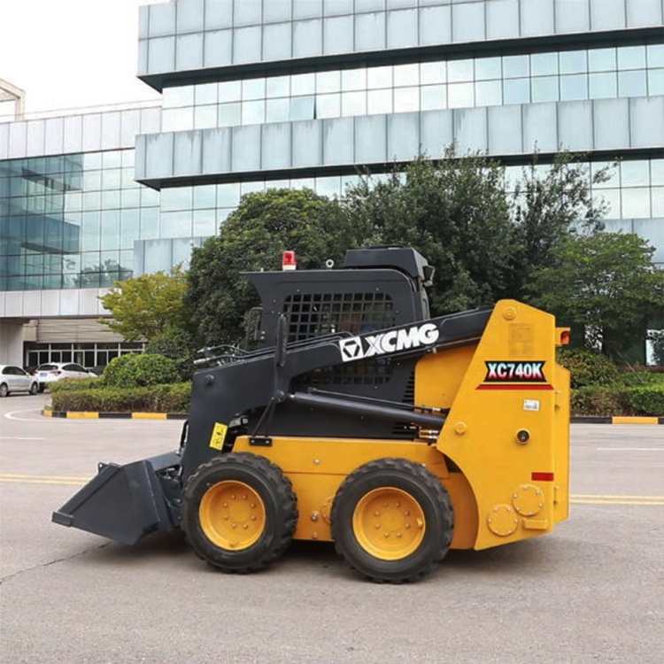 XCMG official XC740K machinery 1 ton mini skid steer wheel loader with snow plow blower