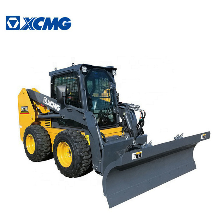 XCMG official XC740K machinery 1 ton mini skid steer wheel loader with snow plow blower