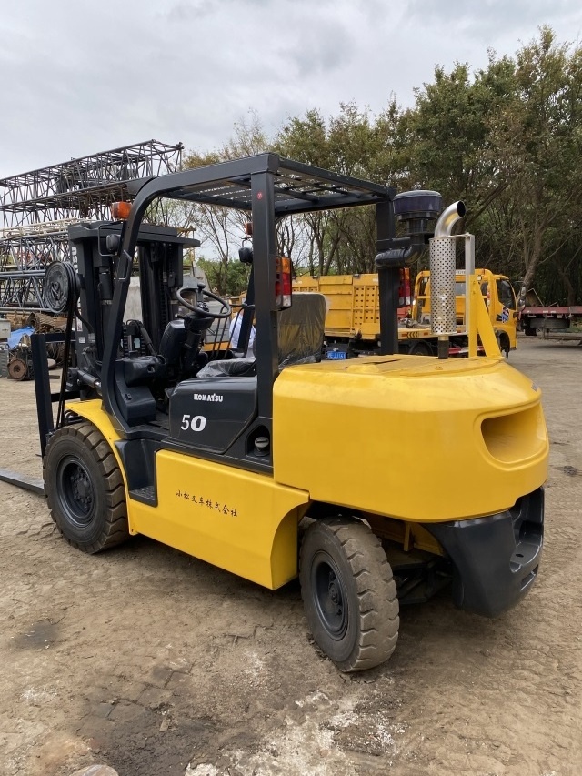 Japanese Komatsu 5 ton forklifts,FD50/FD40/FD100/FD150 4.5m lifting height used diesel forklift for sale