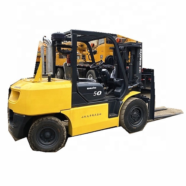 Japanese Komatsu 5 ton forklifts,FD50/FD40/FD100/FD150 4.5m lifting height used diesel forklift for sale