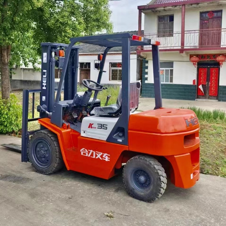 HELI K35 3.5 ton 3500kg Diesel Forklift Truck with Side Shift and Solid Tyres Side loader Mini Forklift Price for Brand New