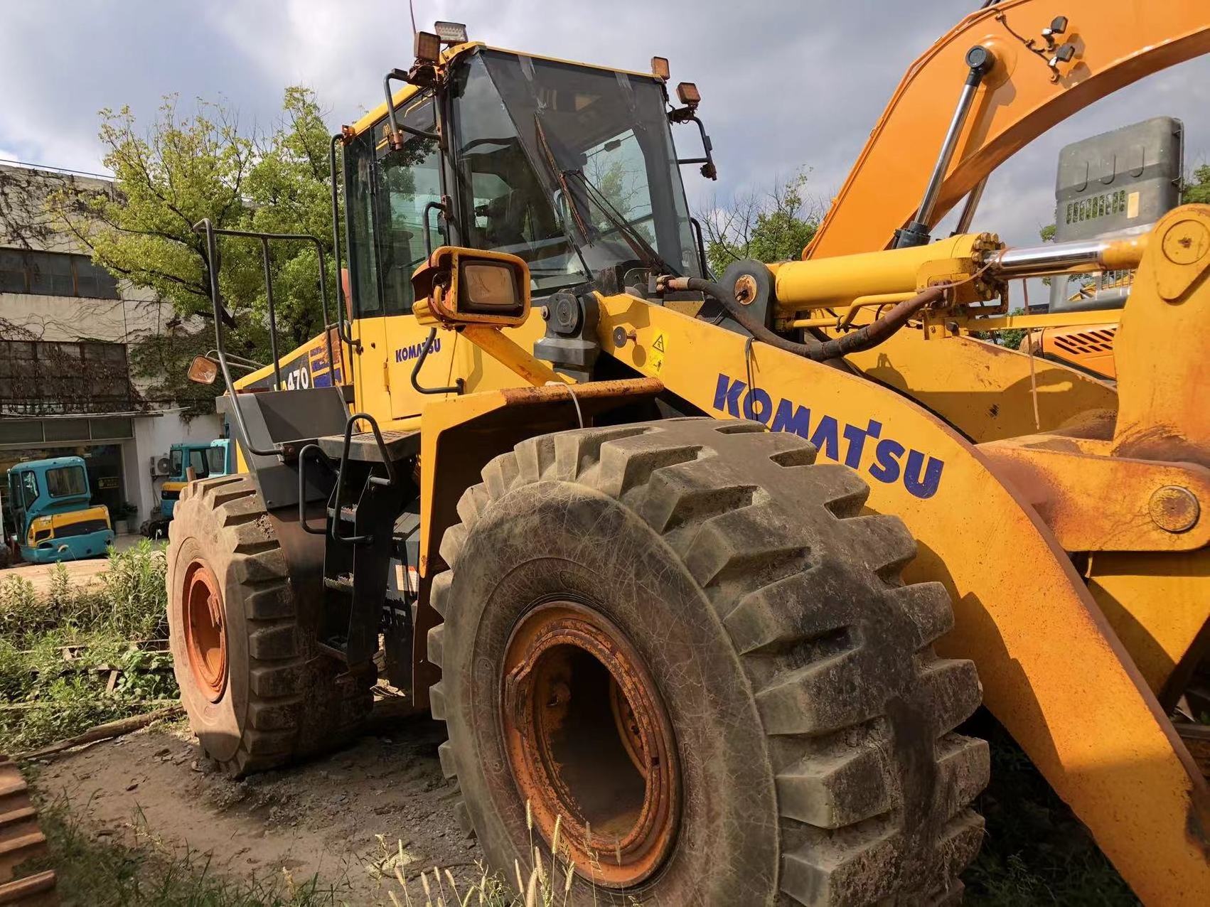 Used 7 ton Heavy Front Loader Komatsu WA470 Good Price Japan Made Tire front wheel Loader