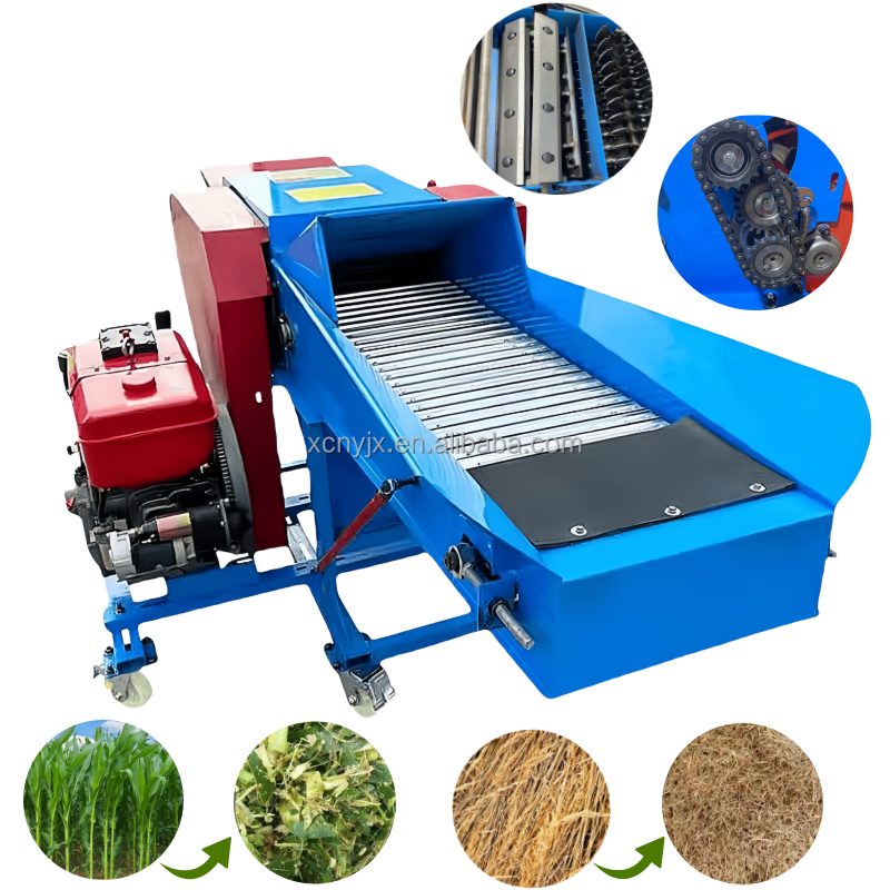 7ZRF Animal feed farm Silage machine Multifunctional Grass Hammer mill Chaff cutters machine