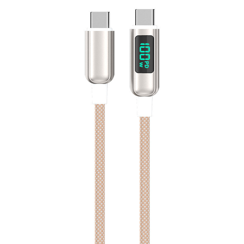 Free sample usb c to usb c cable 100w digital led display light up charger cable