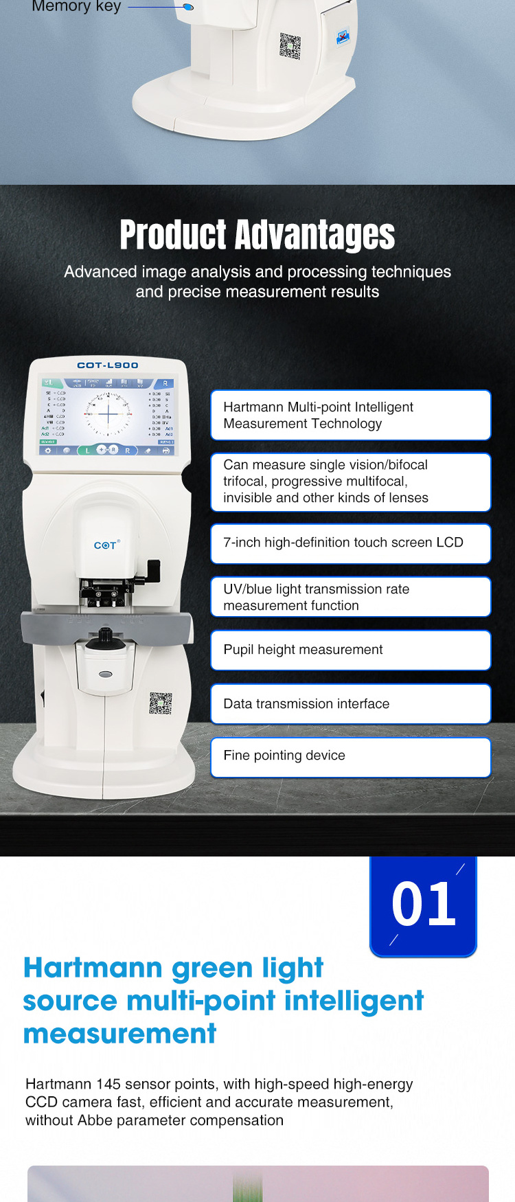 Glasses Optometry Digital Automatic Lensmeter Smart Lensometer Focimeter Lens Meter