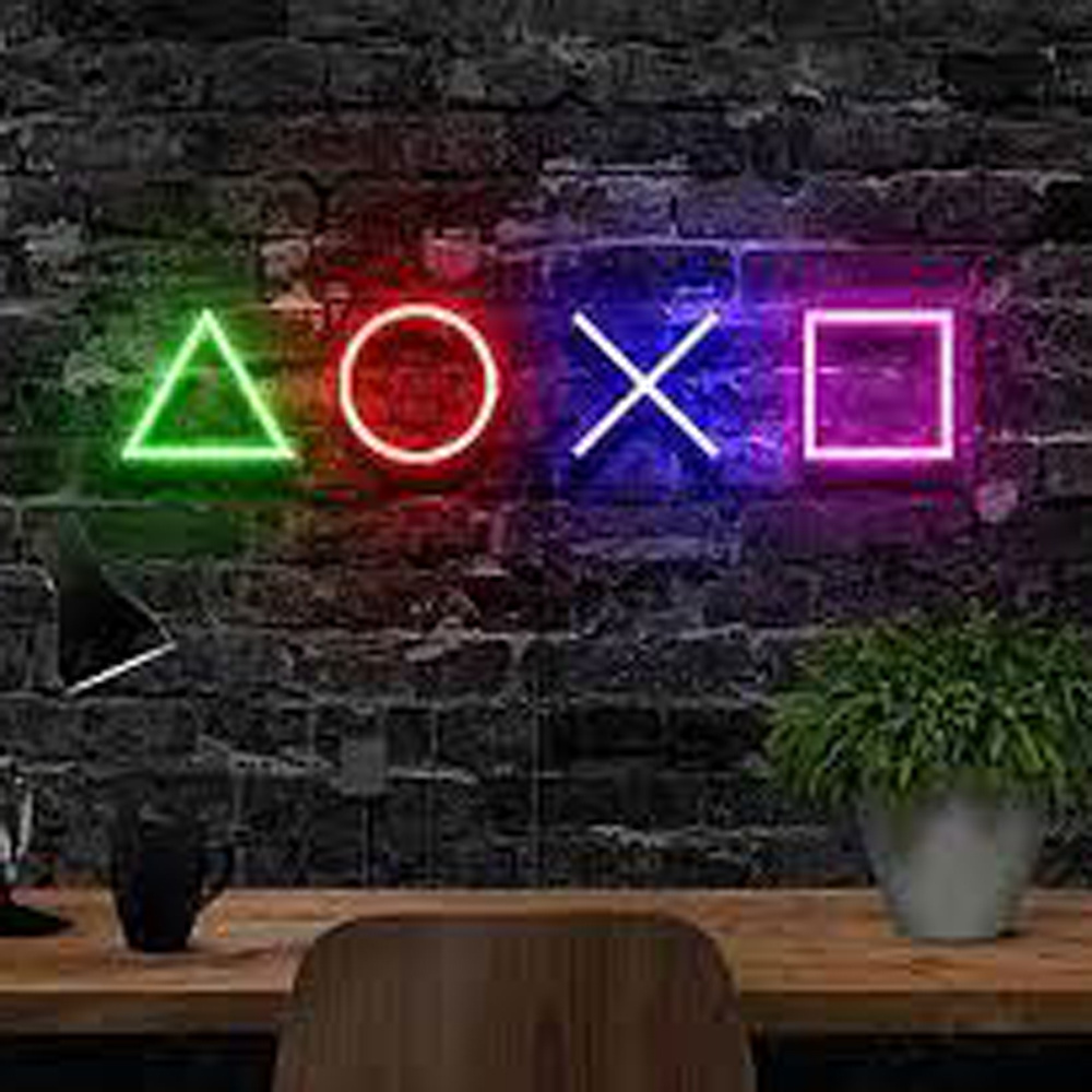 PlayStation Sign Light - Level Up Your Space with LED Neon, Flex Neon, Perfect for Gaming Decor and Customization