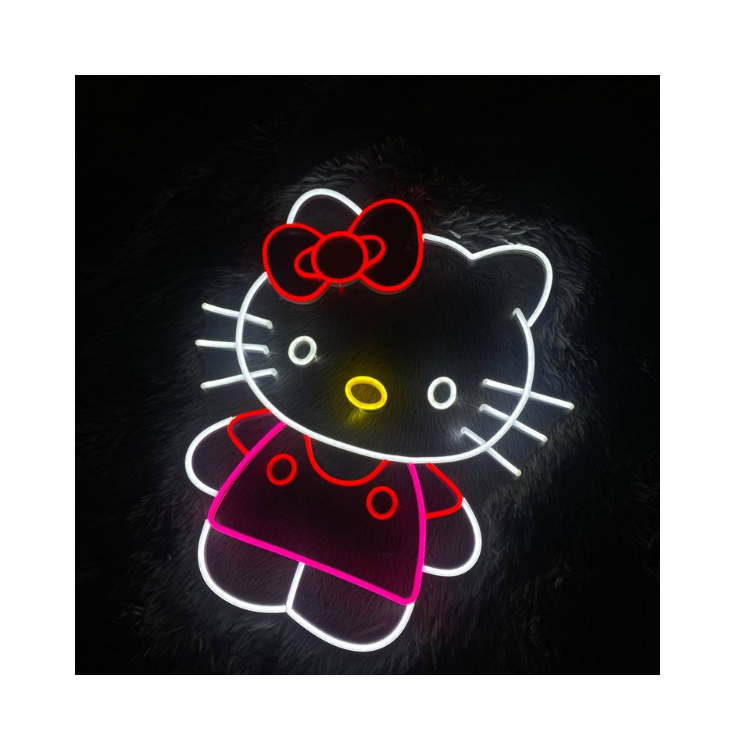 Hello Kitty Neon Lights Sign Custom Anime Neon  Design In The Room For Event Display Party Colorful Decoration Fast Delivery