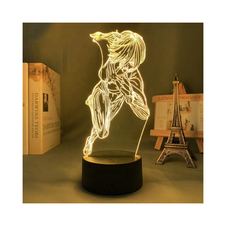 FEMALE TITAN Anime ATTACK ON TITAN Led Lamp Gift Kids 3D Acrylic Night Light Anime LED Light Illusion Nightstand Lamp Night Lamp