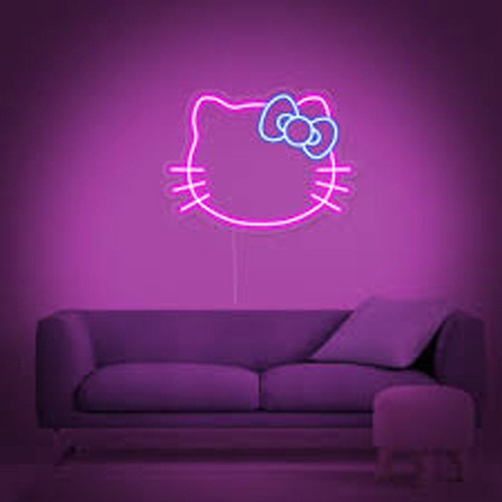 Add Whimsical Charm with a Custom Hello Kitty LED Neon Sign: Playful Flex Neon Decor for Hello Kitty Fans