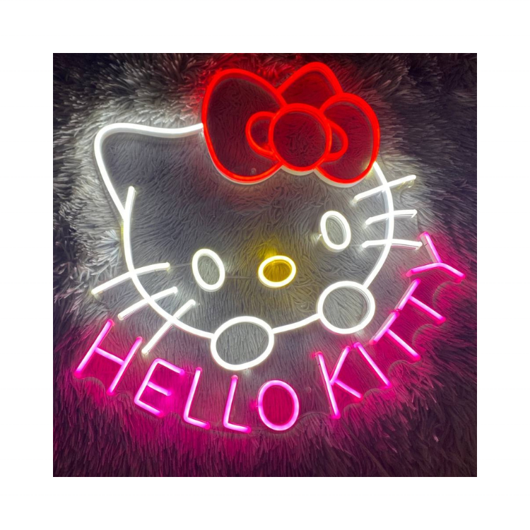 Hello Kitty Neon Lights Sign Custom Anime Neon  Design In The Room For Event Display Party Colorful Decoration Fast Delivery