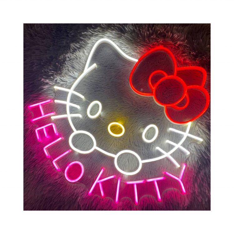 Hello Kitty Neon Lights Sign Custom Anime Neon  Design In The Room For Event Display Party Colorful Decoration Fast Delivery