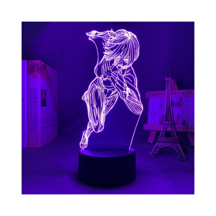 FEMALE TITAN Anime ATTACK ON TITAN Led Lamp Gift Kids 3D Acrylic Night Light Anime LED Light Illusion Nightstand Lamp Night Lamp