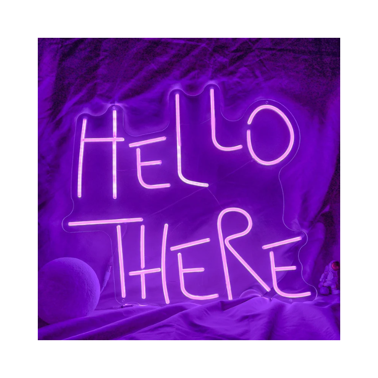 Hello There_Hell Here Neon Sign Halloween Decor Lights Room Decoration Led Neon Wall Lights Custom Fun Bar Halloween Room Party