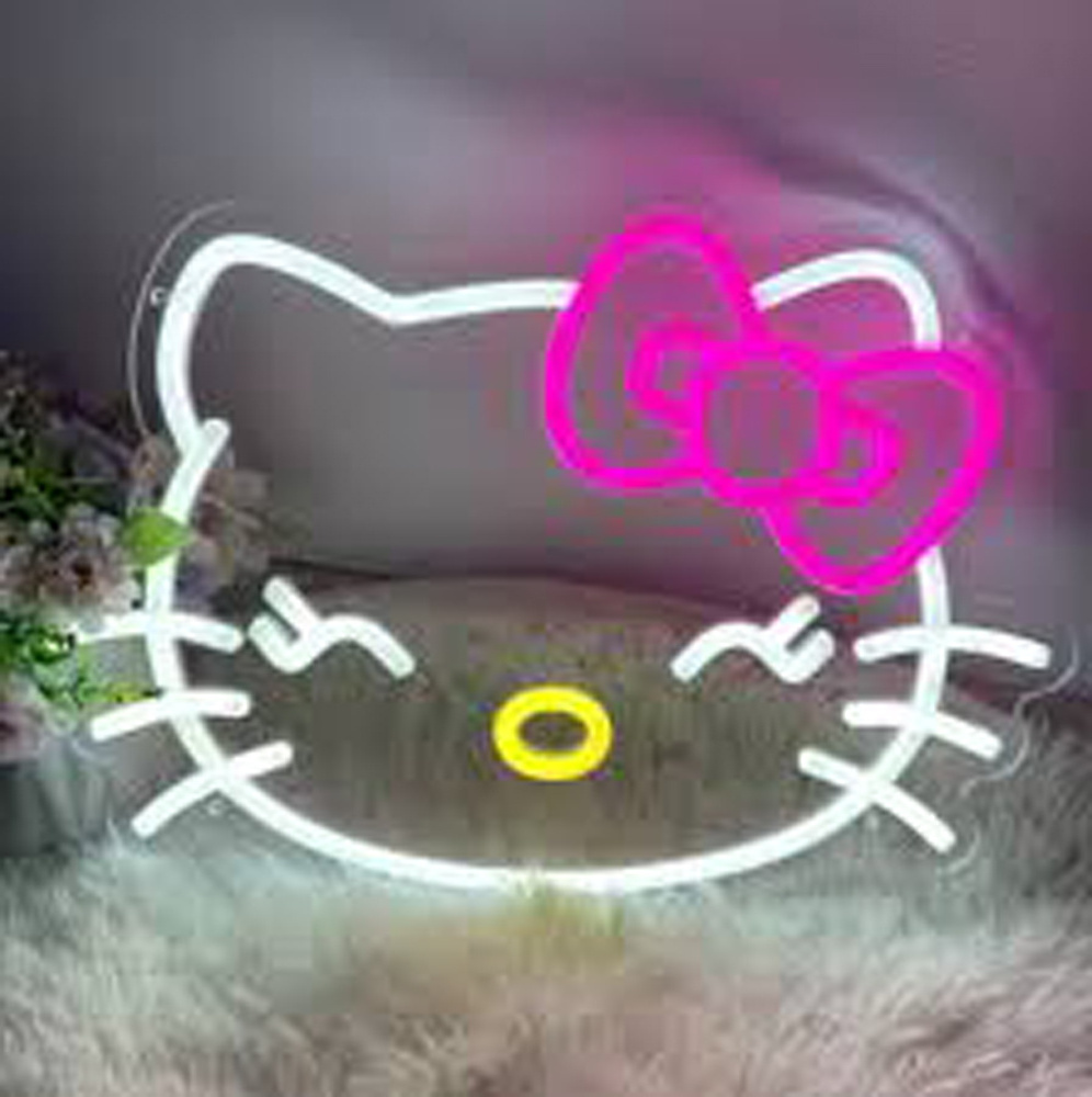 Add Whimsical Charm with a Custom Hello Kitty LED Neon Sign: Playful Flex Neon Decor for Hello Kitty Fans