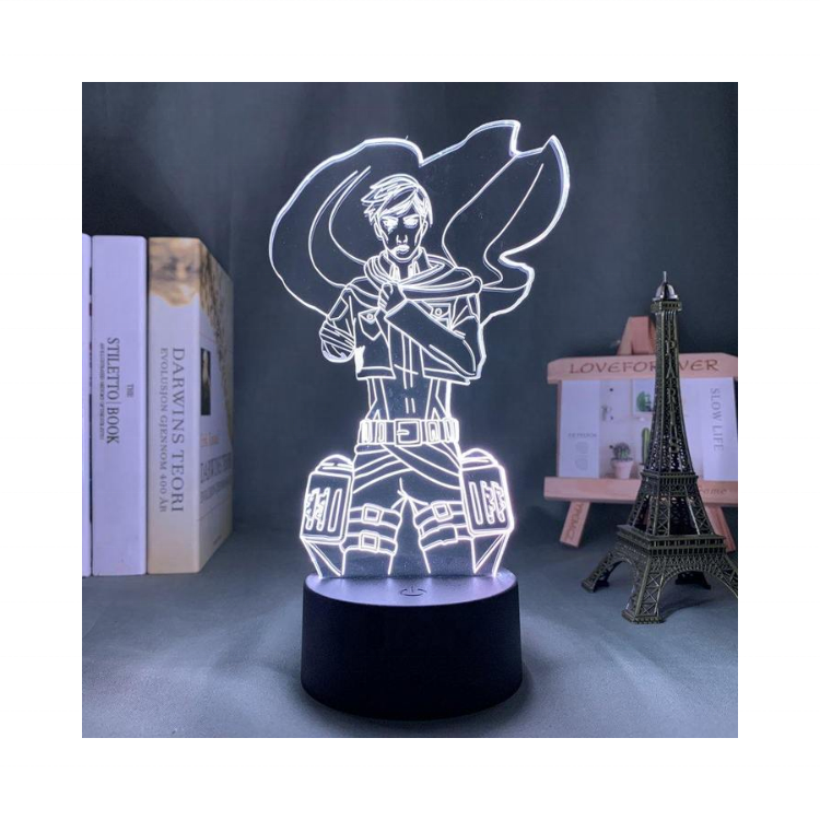 FEMALE TITAN Anime ATTACK ON TITAN Led Lamp Gift Kids 3D Acrylic Night Light Anime LED Light Illusion Nightstand Lamp Night Lamp