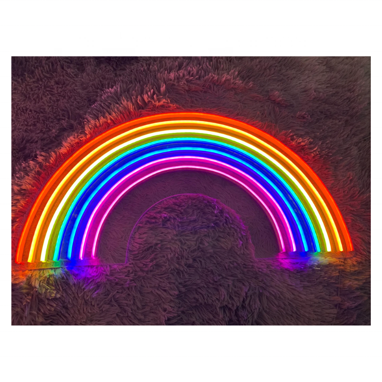 RAINBOW Neon Sign Custom Neon Sign Bedroom Party Bar Wall Room Decor Logo Brand Dropping Landscape Lighting Led Lamp Bedroom