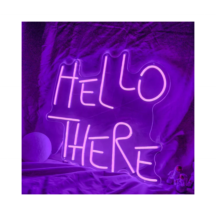 Hello There_Hell Here Neon Sign Halloween Decor Lights Room Decoration Led Neon Wall Lights Custom Fun Bar Halloween Room Party