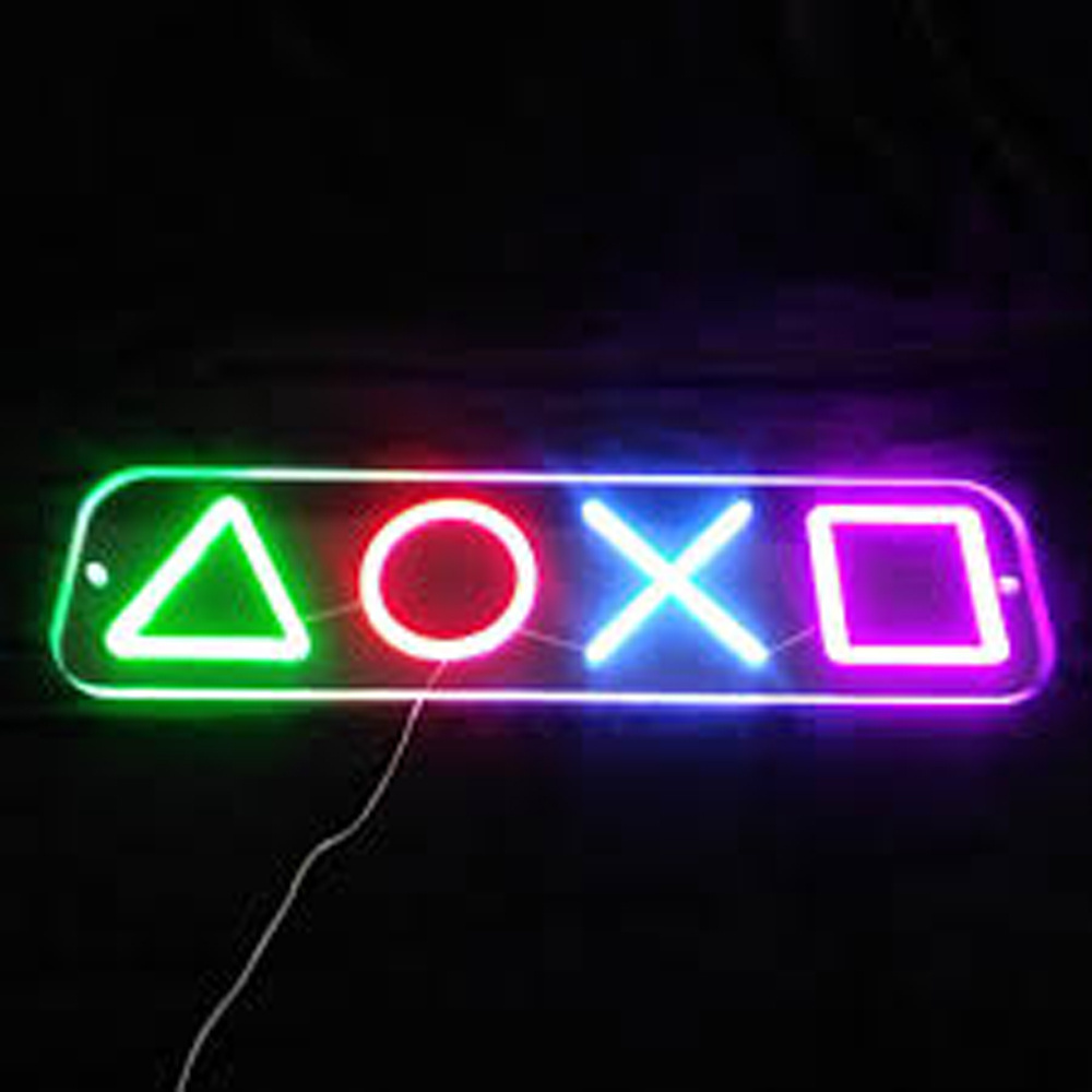 PlayStation Sign Light - Level Up Your Space with LED Neon, Flex Neon, Perfect for Gaming Decor and Customization