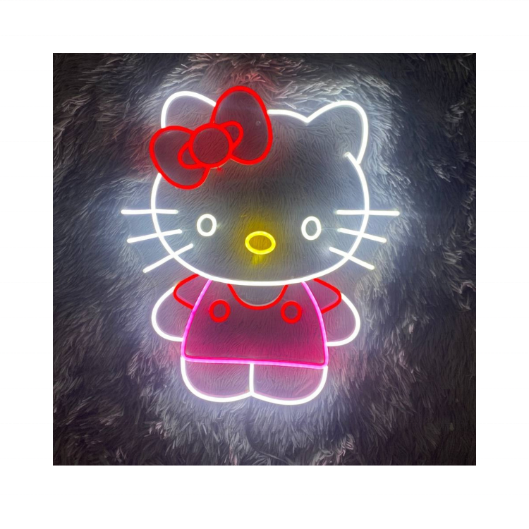 Hello Kitty Neon Lights Sign Custom Anime Neon  Design In The Room For Event Display Party Colorful Decoration Fast Delivery