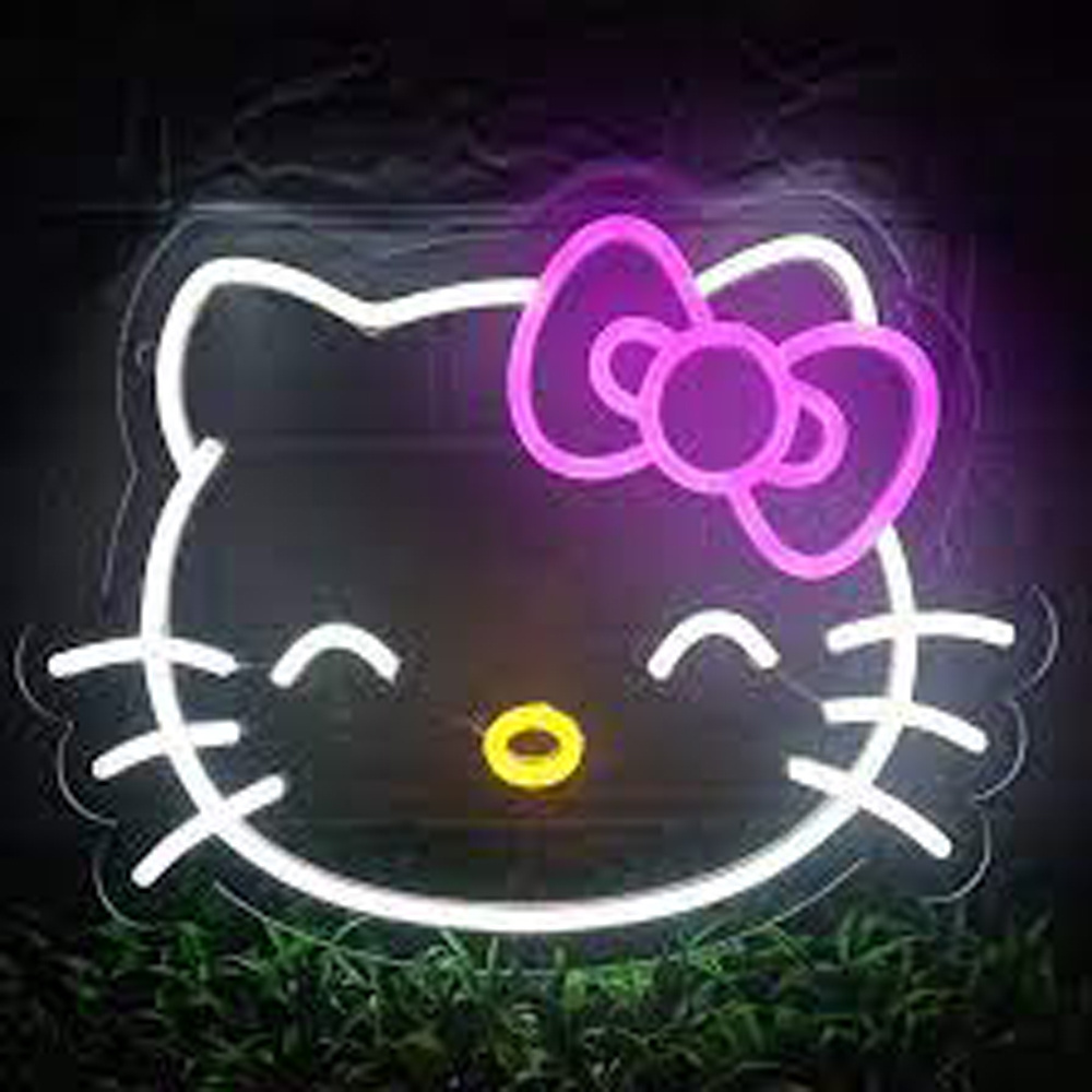 Add Whimsical Charm with a Custom Hello Kitty LED Neon Sign: Playful Flex Neon Decor for Hello Kitty Fans