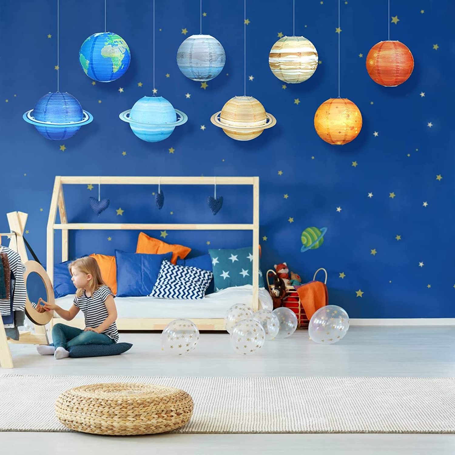 Outer Space Party Decorations Solar System Planets Lantern for Kids Space Theme Party Planet Paper Lanterns