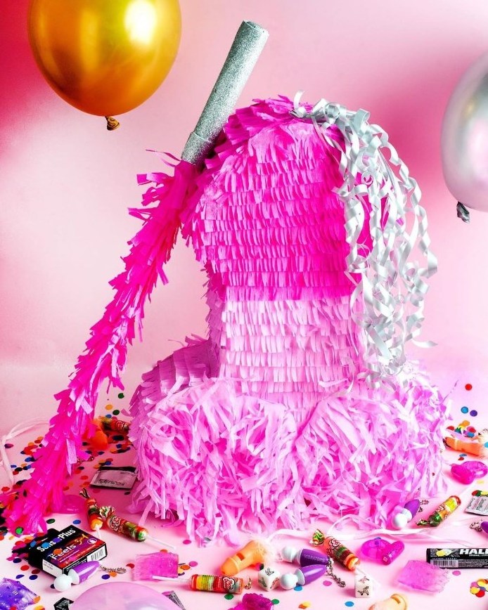 Bachelorette Party Penis Adult Pinata Decor Hot Pink Paper Pecker Pinata