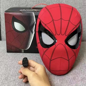 halloween electronic led face blinking winking suit eyes move lenses animated ring remote control spider-man mask for kids adult