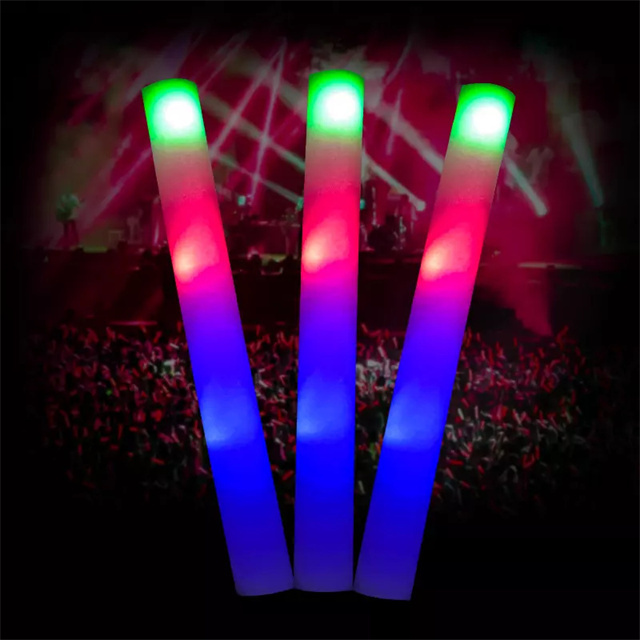 Wholesale Custom Logo Cheering Glowing Light Up Party Led Foam Sticks for Concert Parties Neon Party